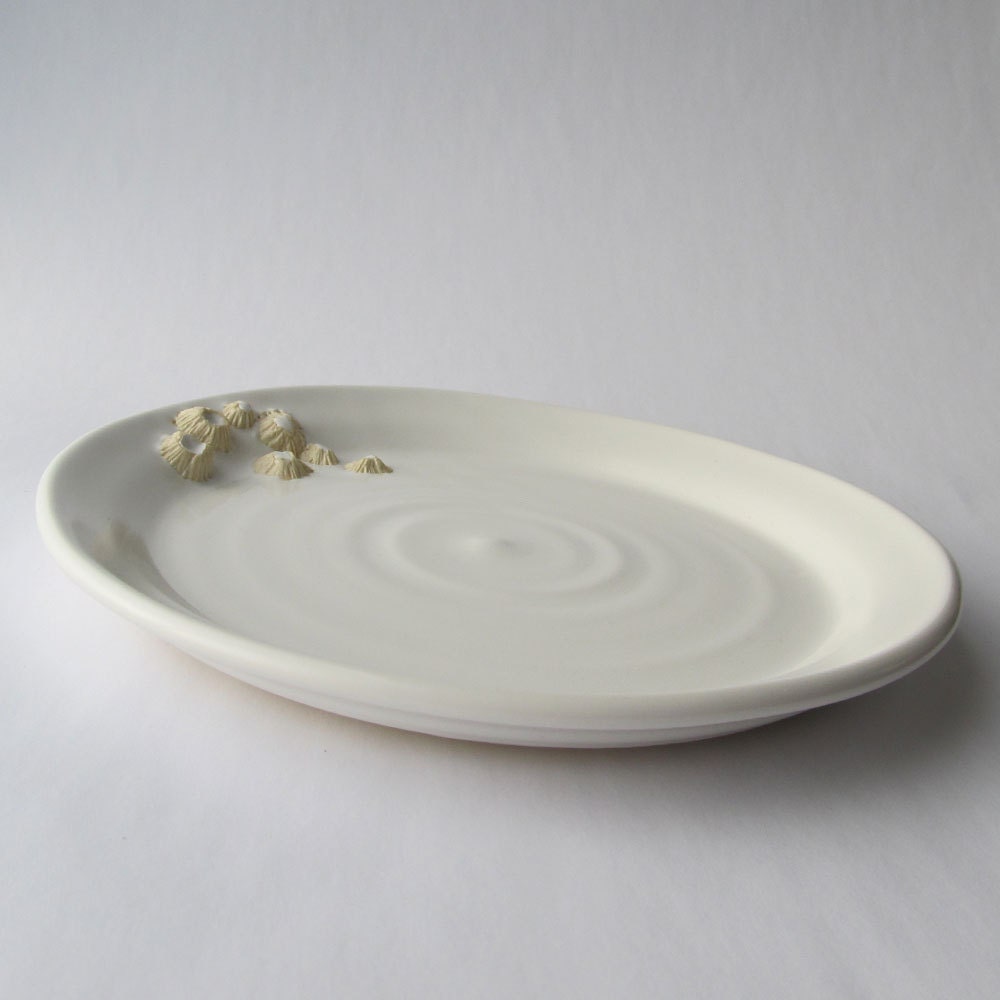 Plate in White with Barnacle