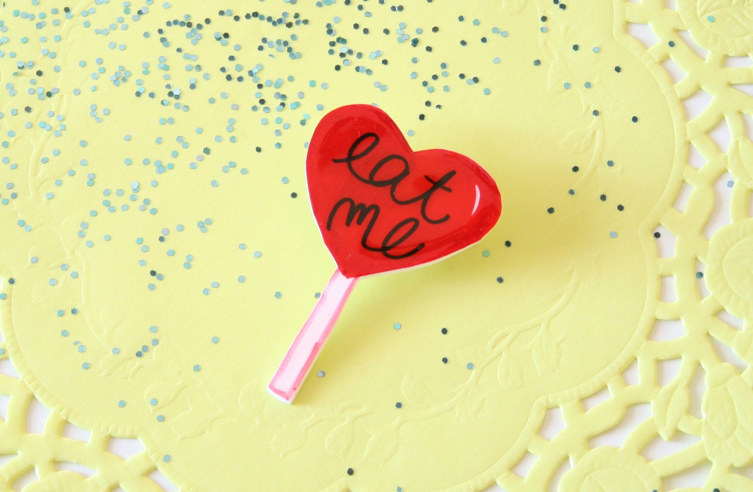 Eat Me Heart Lollipop Brooch