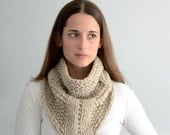 Hand-Knit Chunky Cowl - The Phoebe Ann - Cowboy Bandana - Beige Cream
