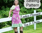 Whimsy Couture Sewing Pattern Tutorial ebook short and long sleeves -- Ladies Peasant Top/Dress -- sizes S thru 3Xl PDF Instant