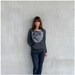 Womens sweatshirt - moon sweatshirt - full moon print on heather black eco-fleece pullover - My Moon, My Man by Blackbird Tees