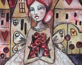 Lady with Roses - Print