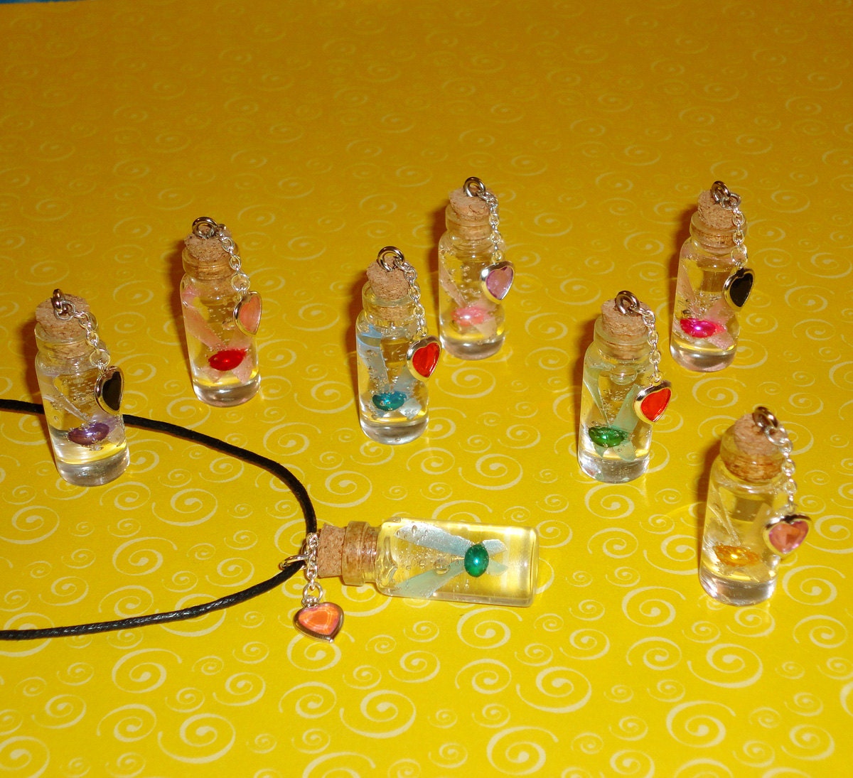 Zelda - Fairy in a Bottle Necklace with Heart Charm