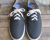vintage c. 1970s black canvas sneakers, unisex