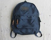 vintage c. 1980s National Audubon Society backpack with leather zipper pulls