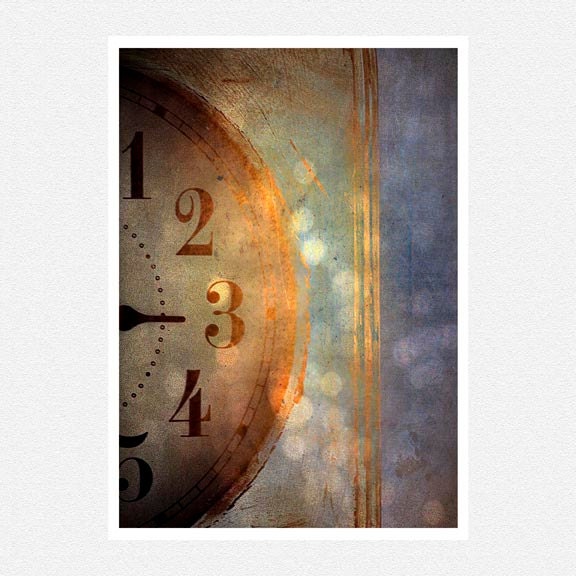 Blue, copper, clock, time, whimsical, Does Anybody Really Know What Time it is  fine art photography print 8x10