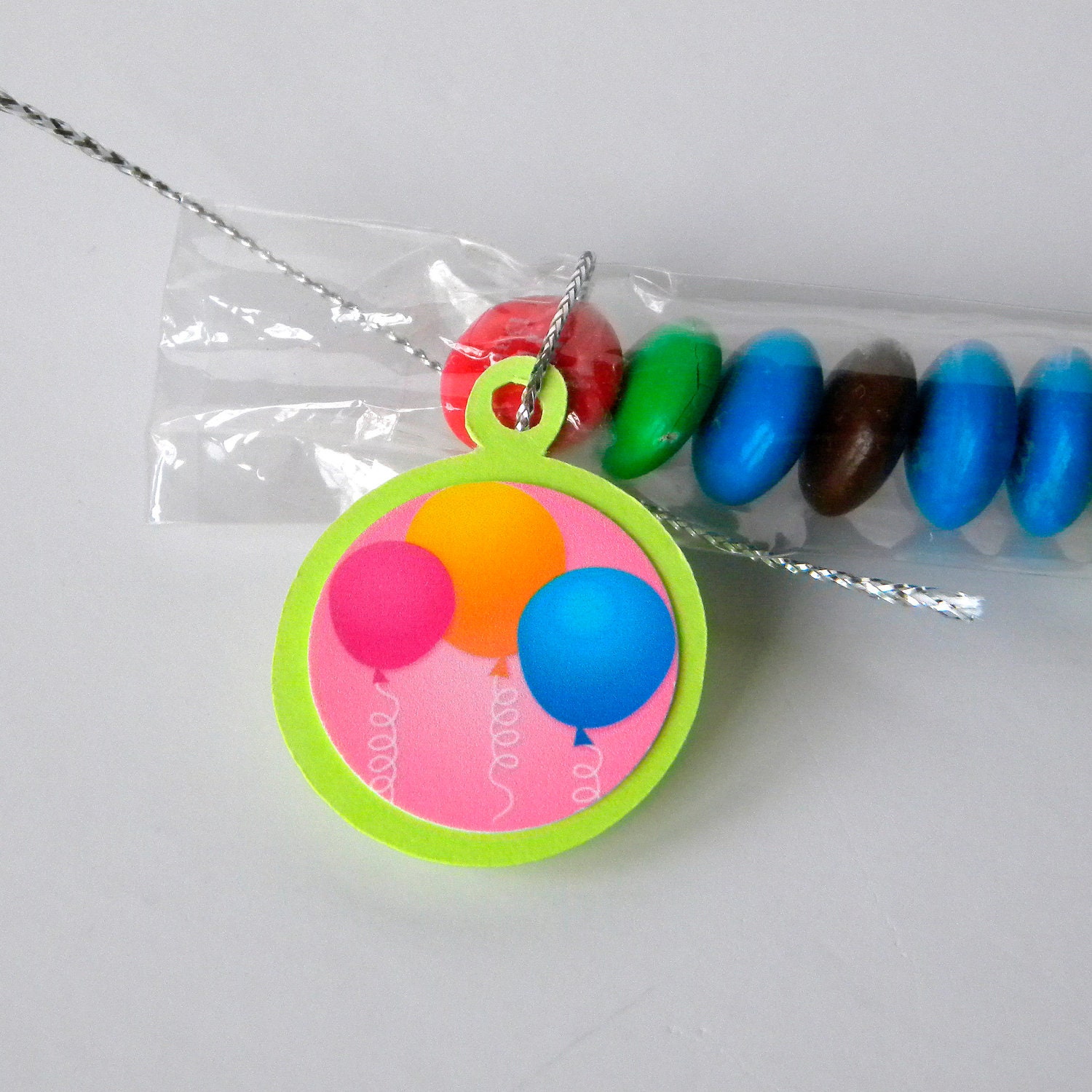 Birthday Balloons Party Favors - Candy Treat Bags, Set of 12