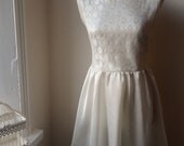 Beautiful Lace Dress in Ivory Satin / Romantic Bohemian / Handmade / Choose your size