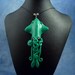 Jade Squid Necklace, Polymer Clay Squid Jewelry