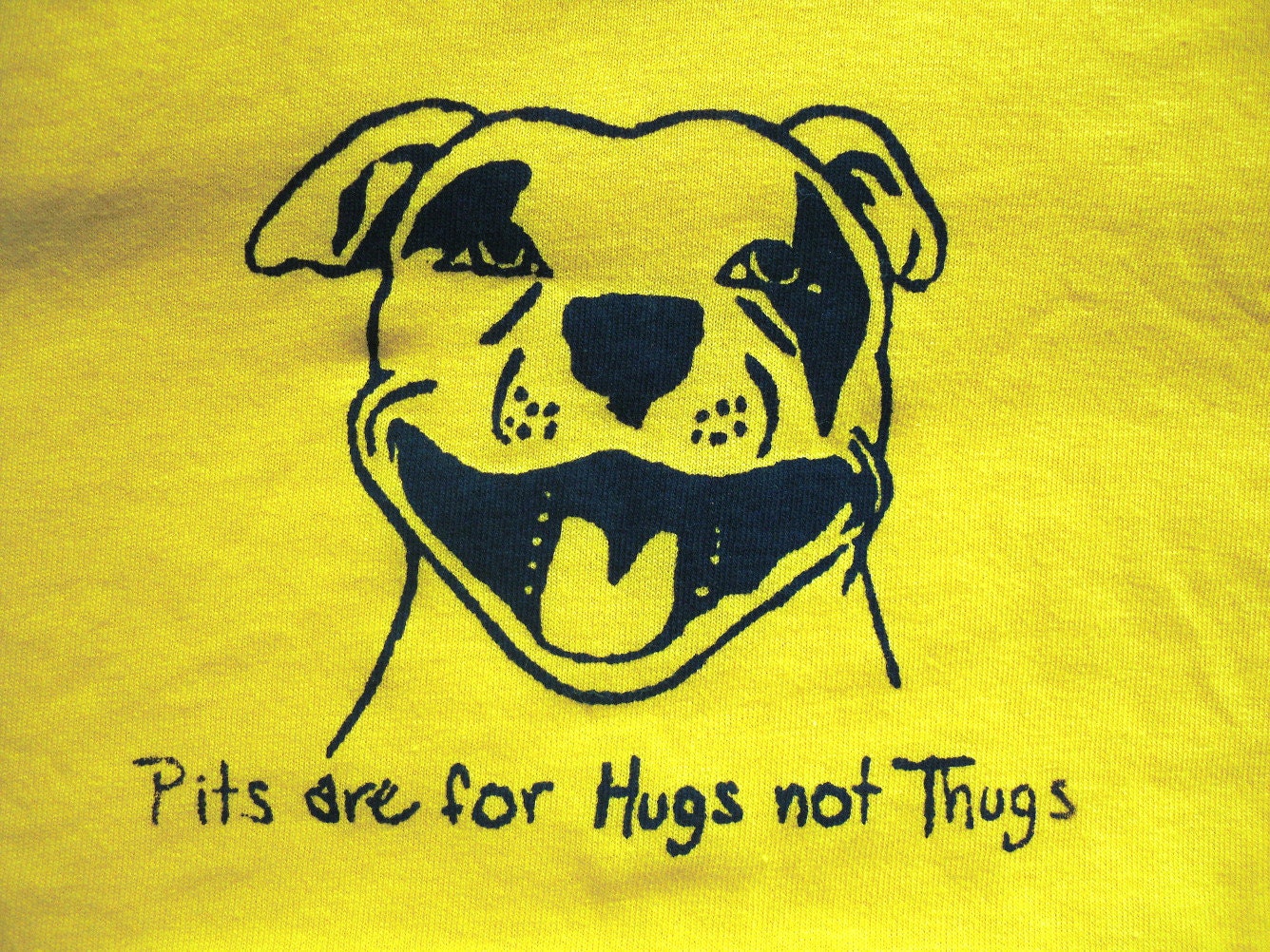 Pits are for hugs t-shirt UNISEX size Medium bright yellow