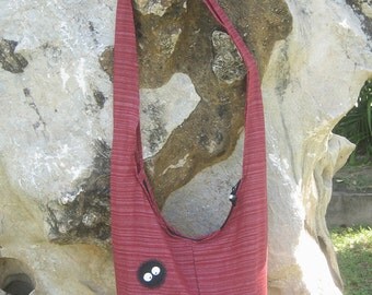 Spirited Away Totoro soot sprites Hip Shoulder Sling Bag cotton Thai Cotton 17 red