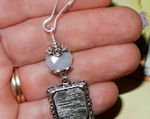 Wedding bouquet photo charm. Milky white crystal.