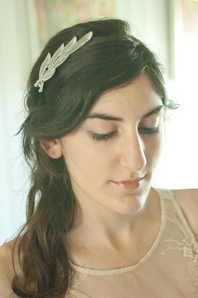 Headband - Silver Leaves Grecian Wreath Inspired Headpiece