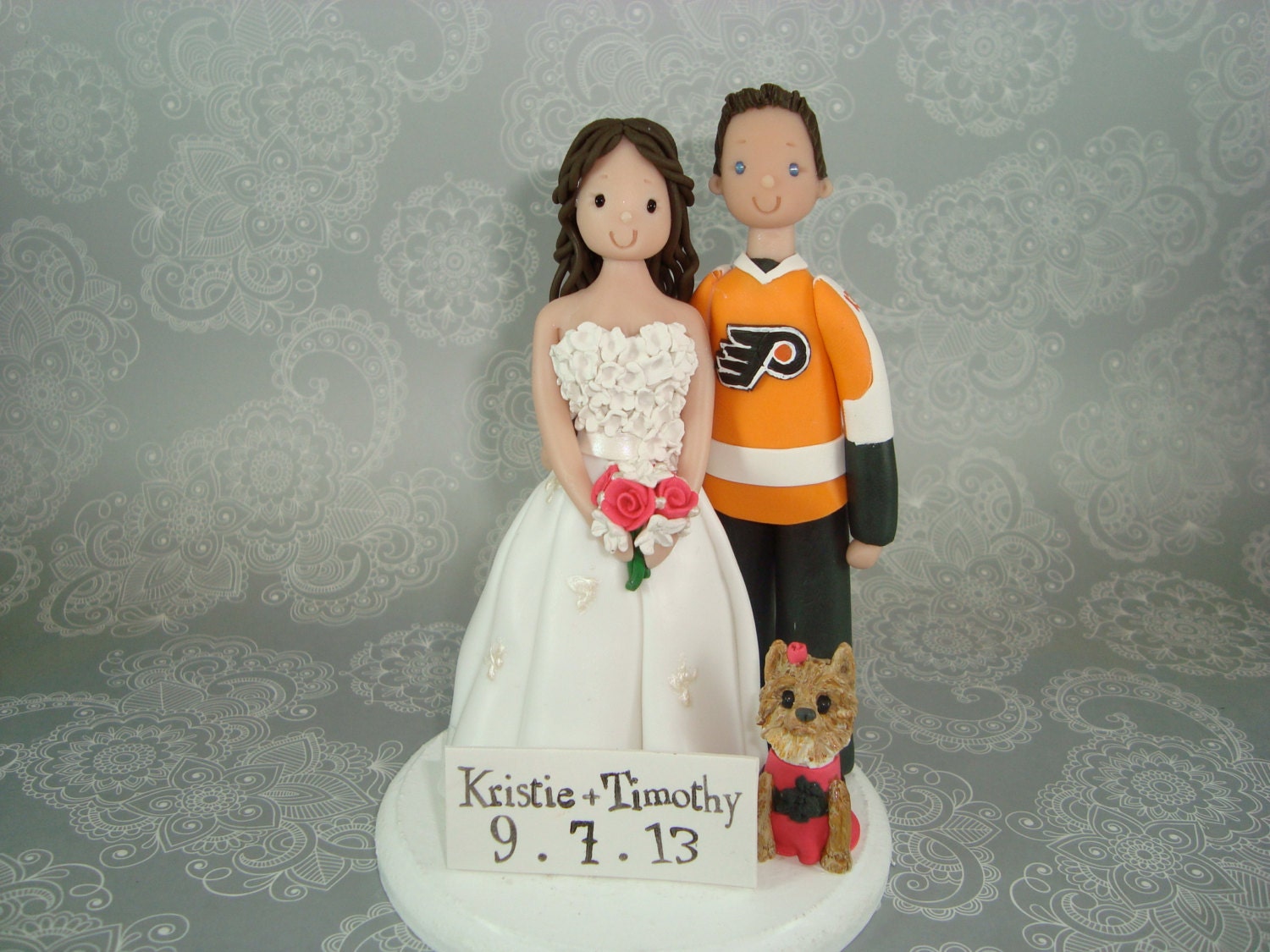 Customized Bride & Groom Sports Fans Wedding Cake Topper