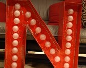 Large Huge Movie Vintage Marquee Art  bulb channel any letter Light Up Vintage Indoor