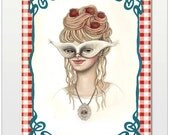 Spaghetti Goddess Print 8x10