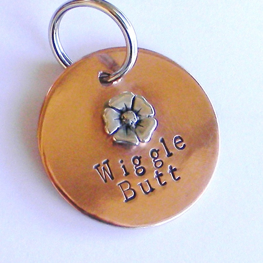 WIGGLE BUTT Handmade Dog Tag in Three Sizes