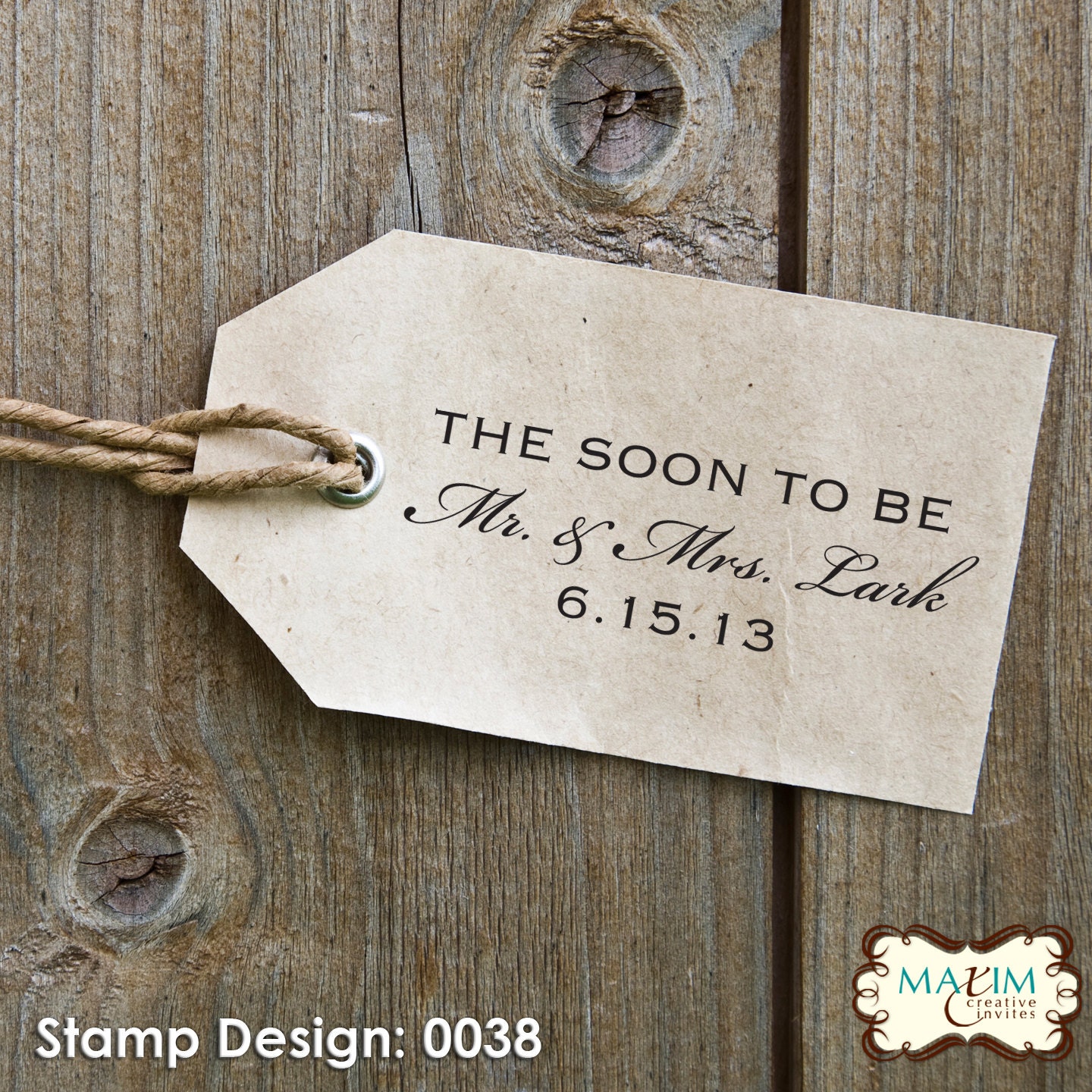 Wood Handle Rubber Stamp - Address Stamp, Gifts for Wedding, Housewarming, Etsy Labels, Return Address Stamp, Christmas Card - Design 0038