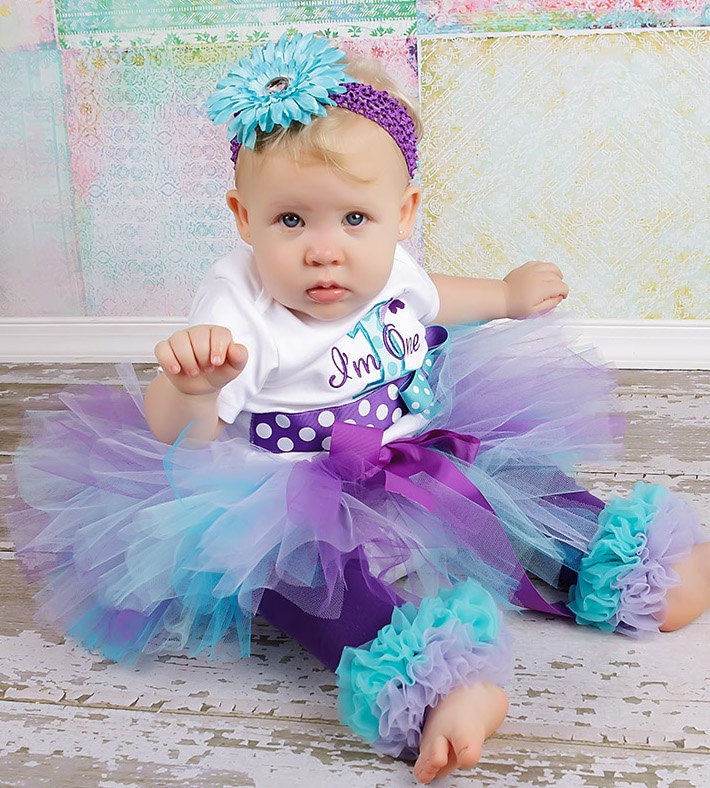 First Birthday Girl Outfit, Dragonfly, Purple, Turquoise, Lilac, Bodysuit, Bloomers, Legwarmers