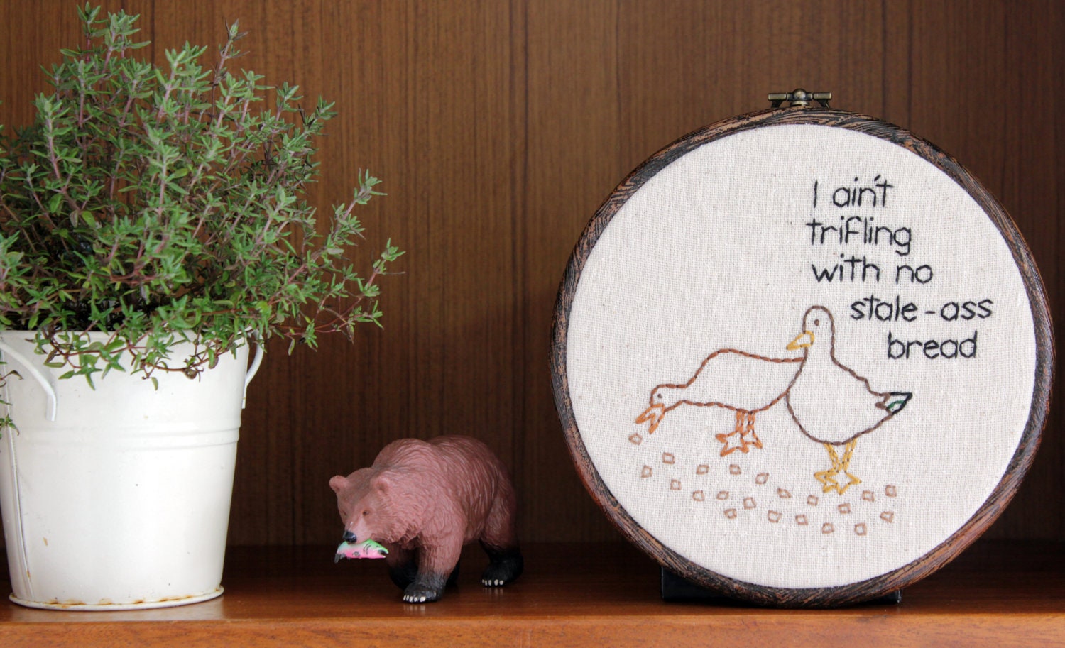 Picky Duck Hand Embroidery - 6" Hoop