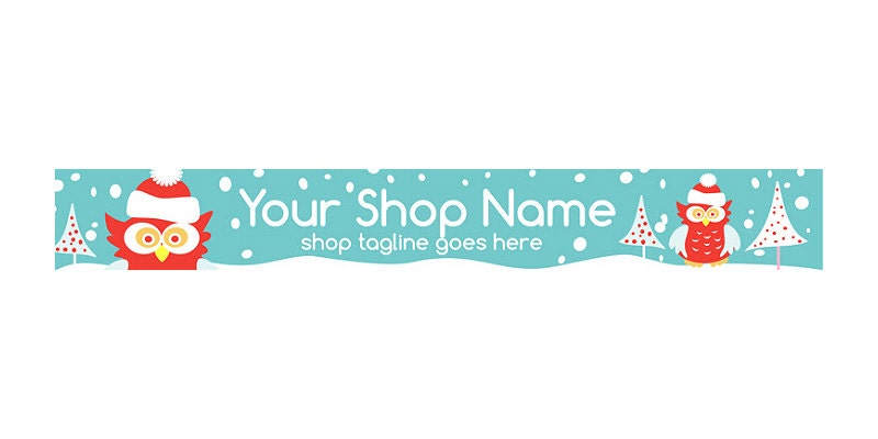 Etsy Banners - Christmas Owl Banner - 24