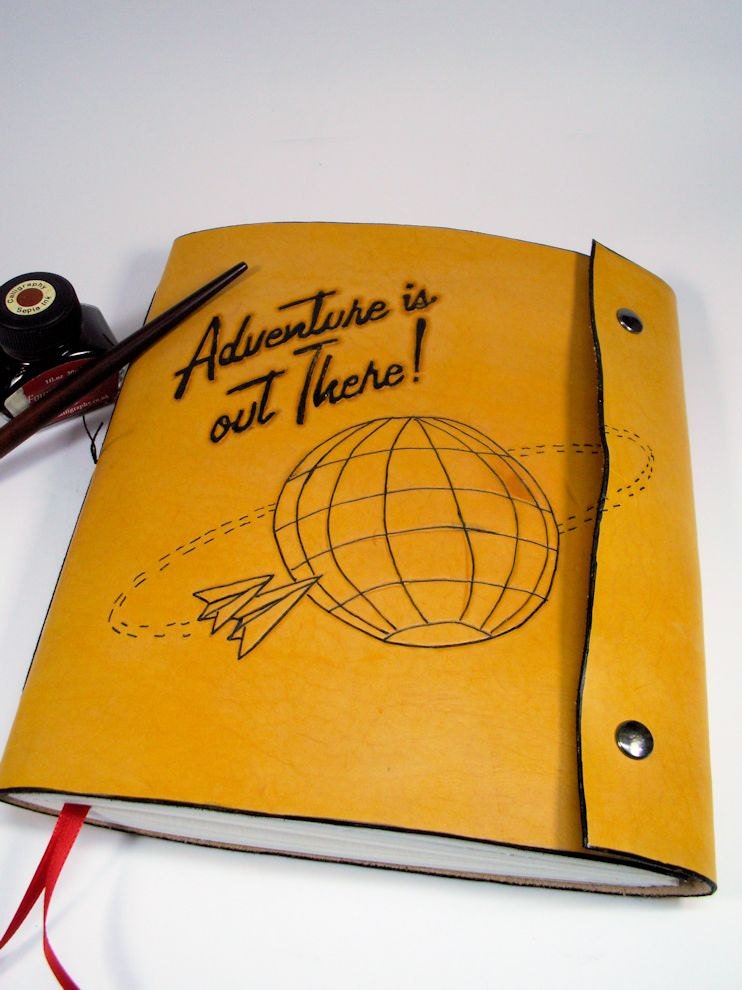 Oversized Leather Journal, Leather Notebook, 8" x 10", The Works