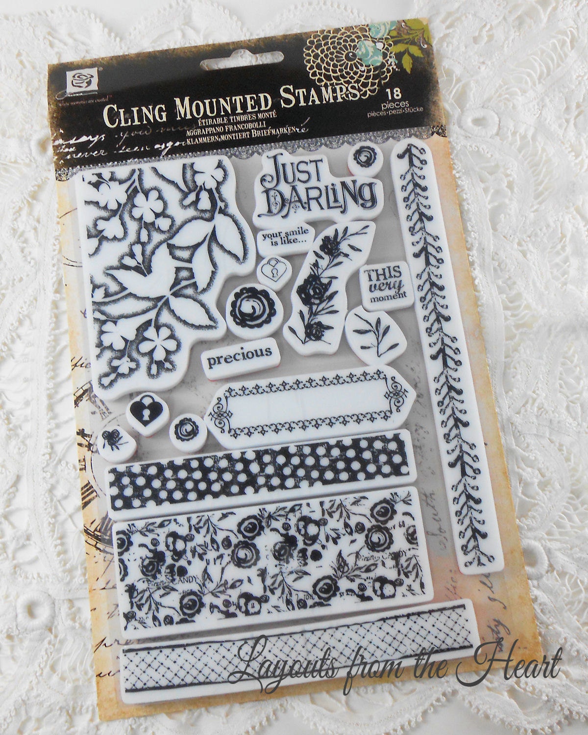 Prima Imagenne Stamp Set Alla Prima Cling Mounted Rubber Stamps - Item 551094 Quality stamps with floral, sayings, and borders