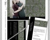 DIY- Damask Banner Photo Printable Wedding Invitation Suite