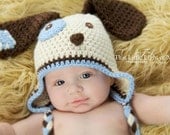 Newborn Dog Hat newborn to 12 months you pick the colors and size