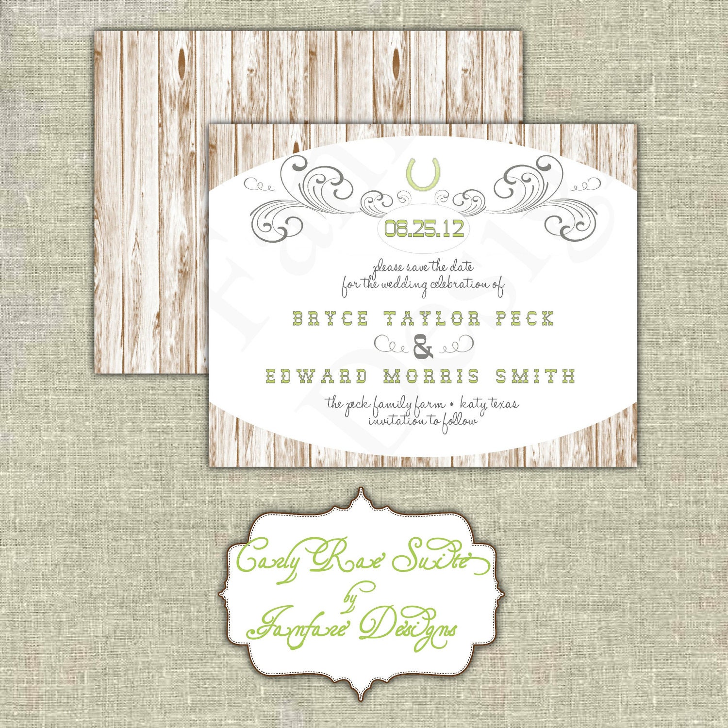 SALE 10% OFF - DIY Printable Carly Rae Wedding Save the Date in Download Digital Files