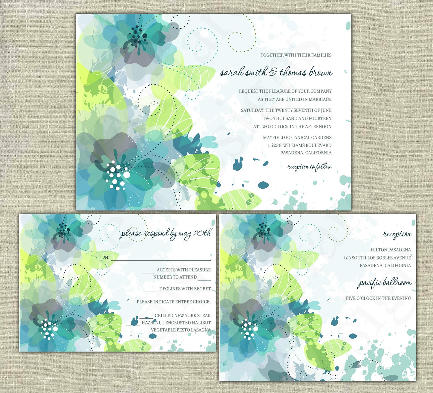 SALE 10% OFF - DIY Printable Raedyn Wedding Invitation Suite in Download Digital Files
