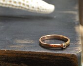 DAUGHTER of ODIN. 14k Russian Red Gold and Black Diamond Cubic Zirconia (CZ) Rustic Minimalist Heathen Engagement Ring