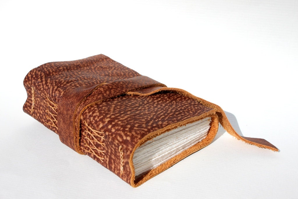 Leather Journal or Sketchbook - Animal Print - Handmade