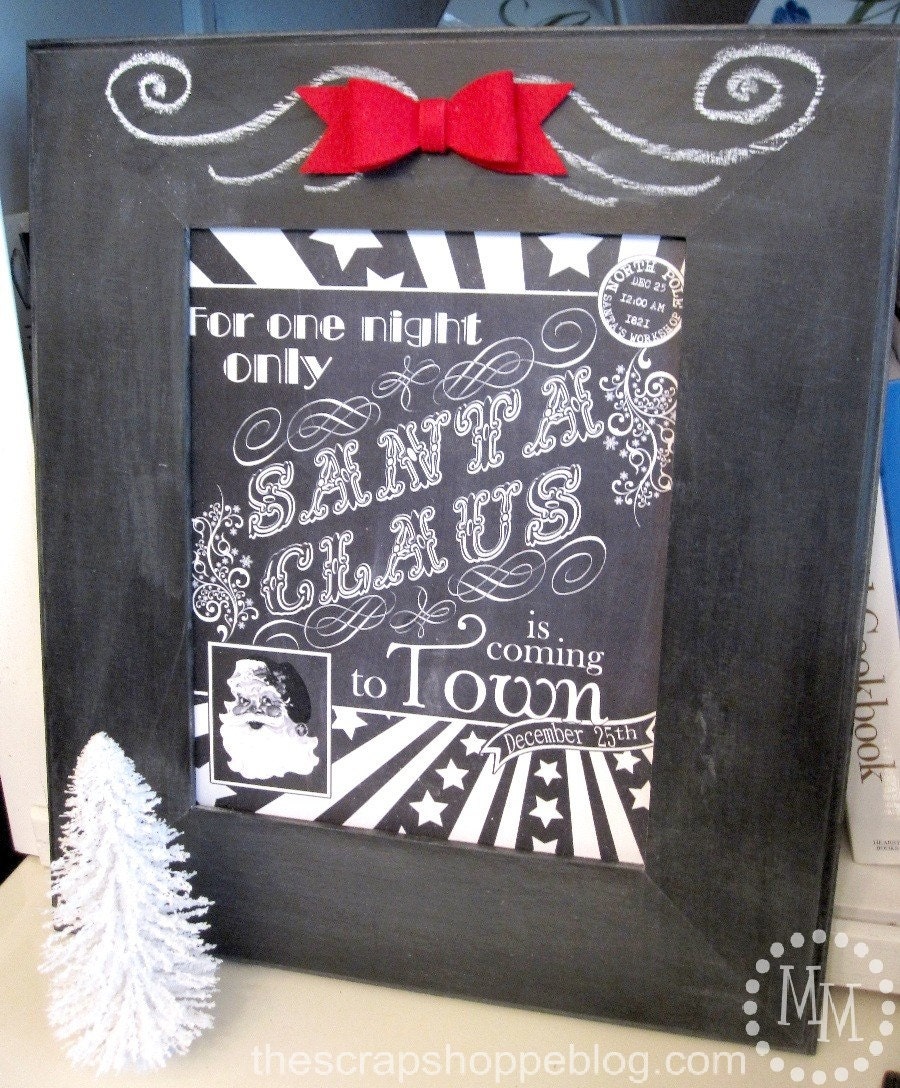 Chalkboard Art Santa Print - Printable