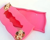 Vintage Pink Plastic Tissue Paper Box