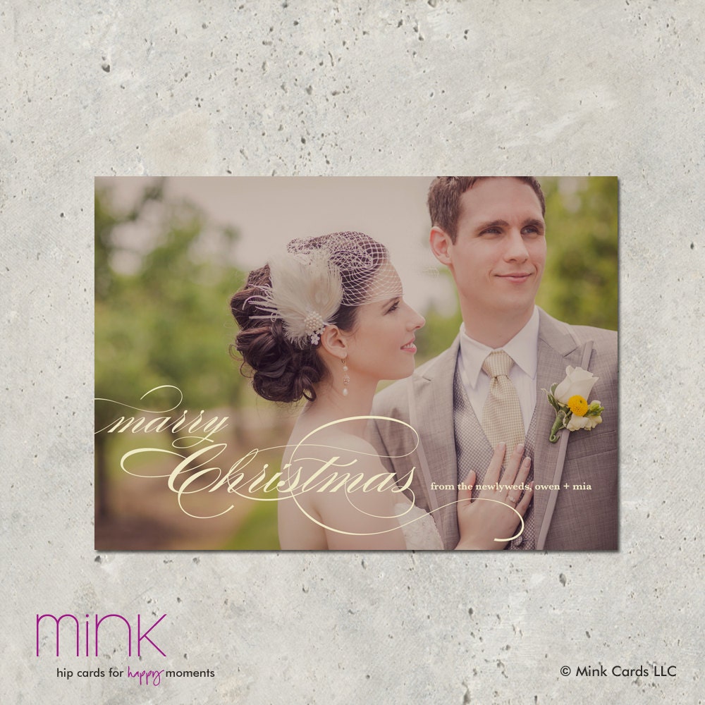 photo christmas card - "Marry Christmas"