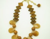 CINNABAR /Statement Necklace.Chunky.Agate.Amber.Bib/