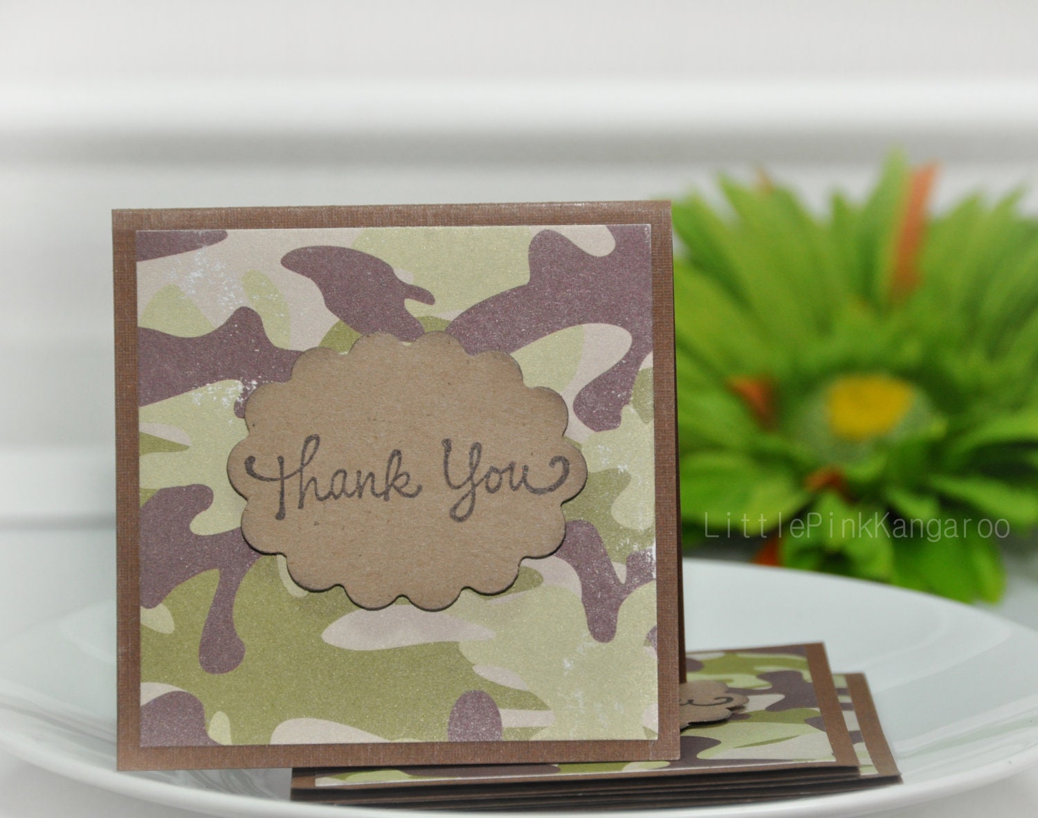 Camouflage Camo Thank You Mini Cards ( Set of 4)