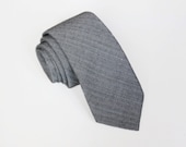 Kristian - Black Herringbone Wool Men's Tie