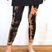 Copper and Black Abstract Patterned Leggings