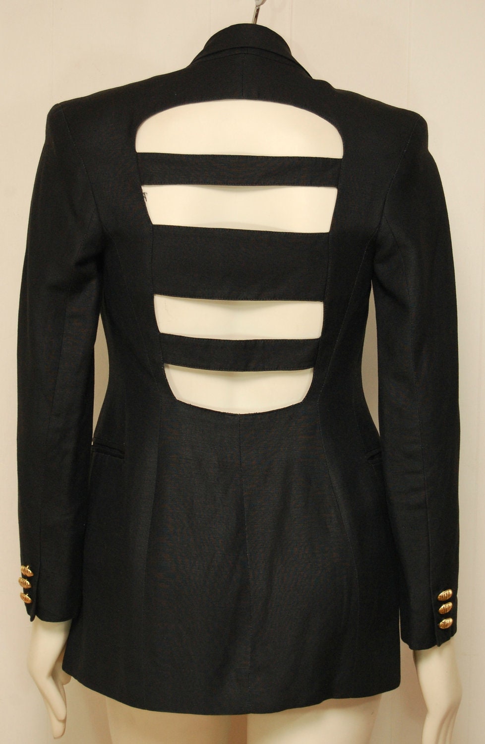 VIntage Black Cut Out Blazer-Size Small
