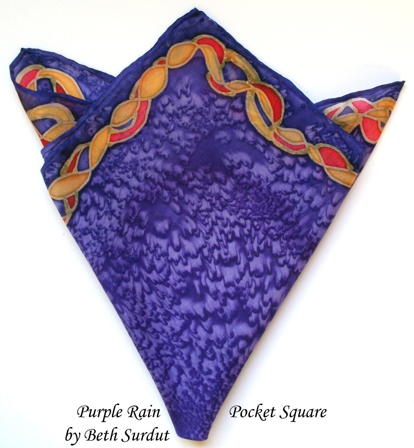 Grooms Purple Silk Pocket Square
