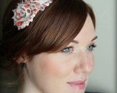Adult Headband in Autumn Polka Dot, Shabby Chic Flower for Girls and Women