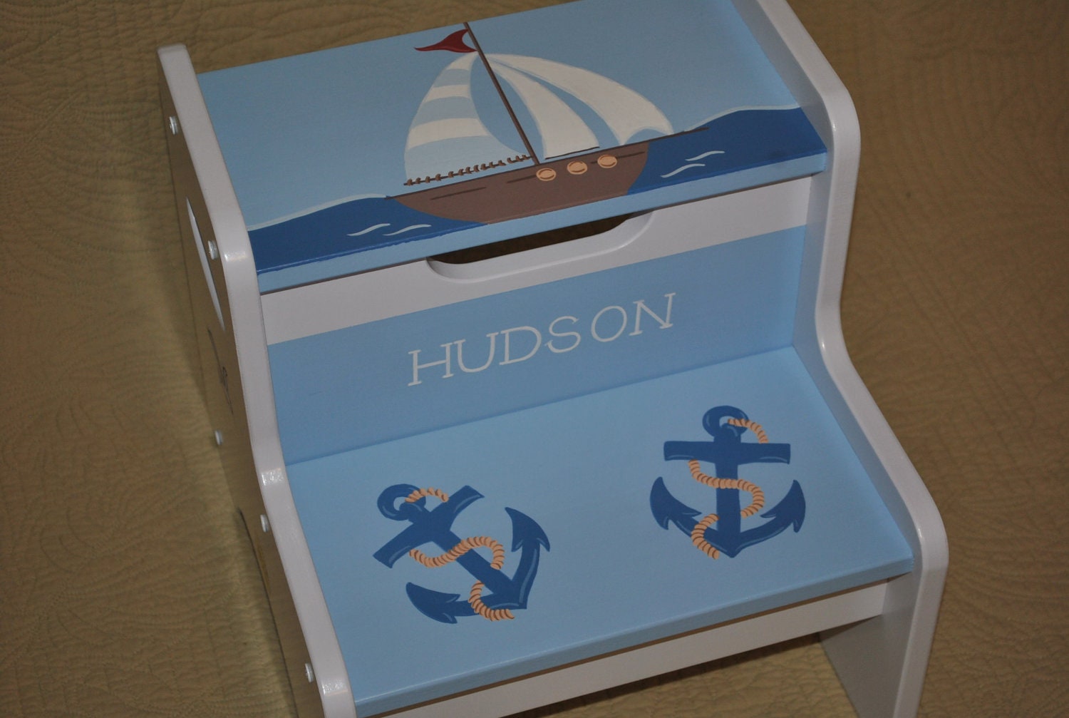 Kids Personalized  2 Step Stool - Out To Sea