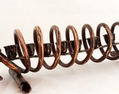 Spiral Red Copper Hanukkah Menorah by Rami Zamir