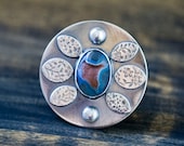 Chocolate Blue Drusy Sterling Silver Cocktail Ring - Untitled
