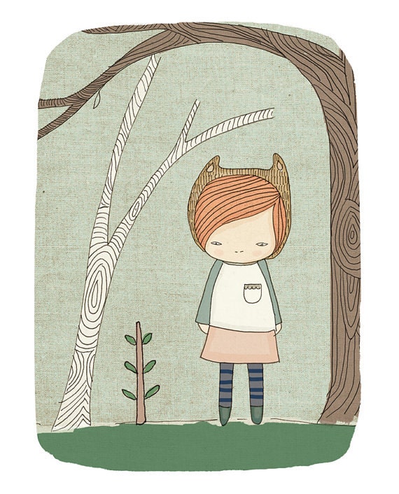 Kids Art Print Lively in the Woods