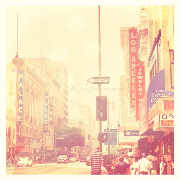 Los Angeles photography, downtown LA photo, Modern Family set, Sunday Afternoon, urban streetscape Broadway California travel print 5x5