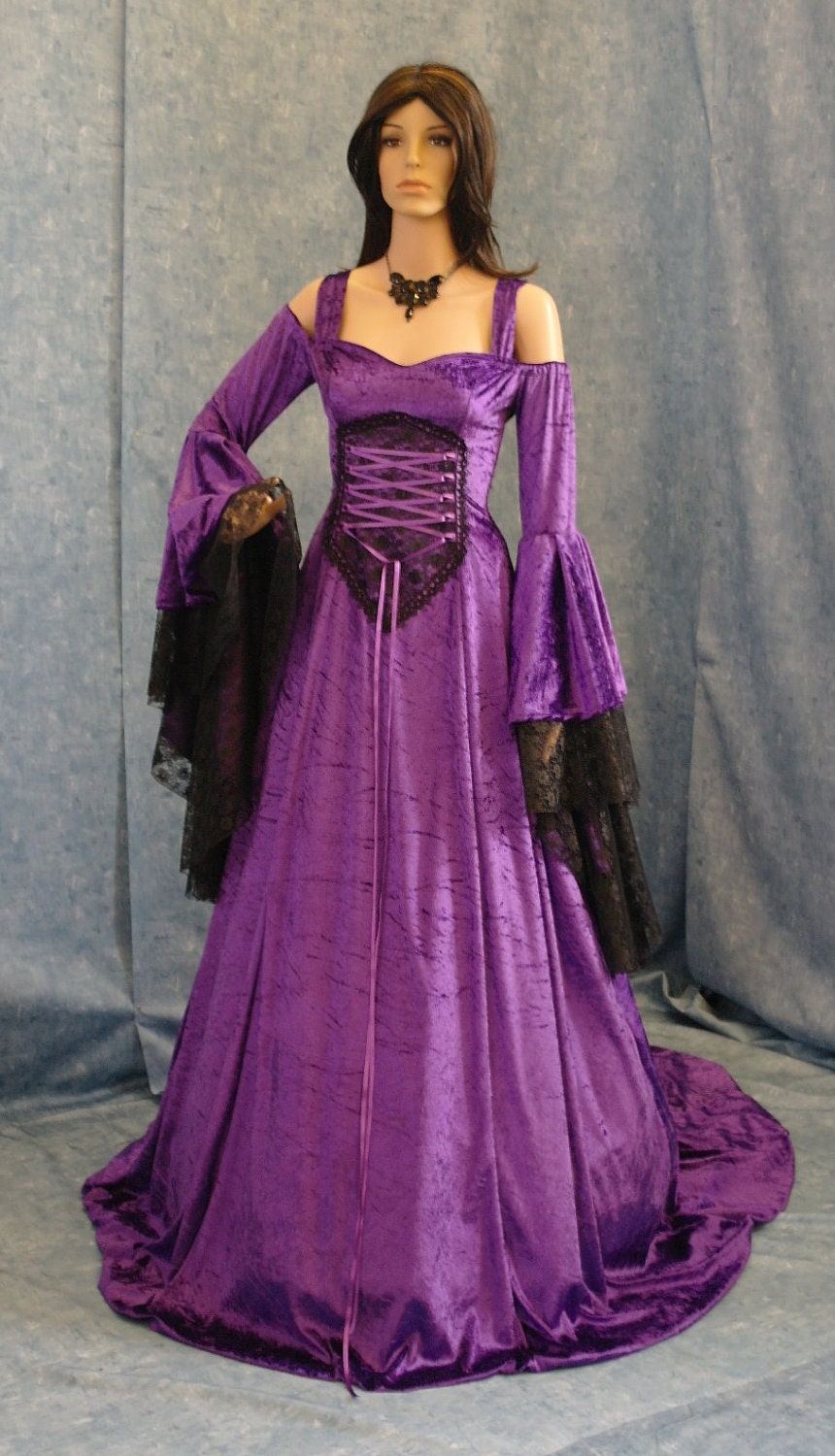 Renaissance medieval handfasting  wedding fantasy celtic dress custom made