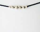 black romantic necklace - minimal cute heart jewellery - nO.192 'Tears shape little hearts'